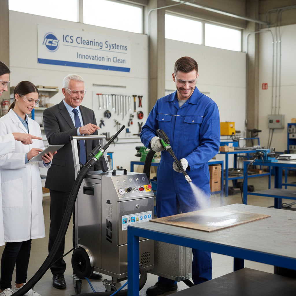 gemini 2.5 flash image demonstration of the machine by a happy worker with a small audience 0